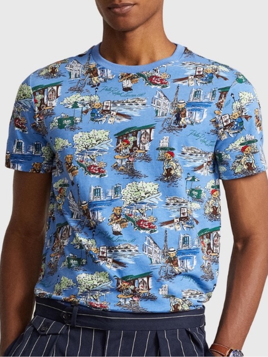Ralph Lauren Other - RALPH LAUREN Polo Bear Paris Print Tee Blue Size M